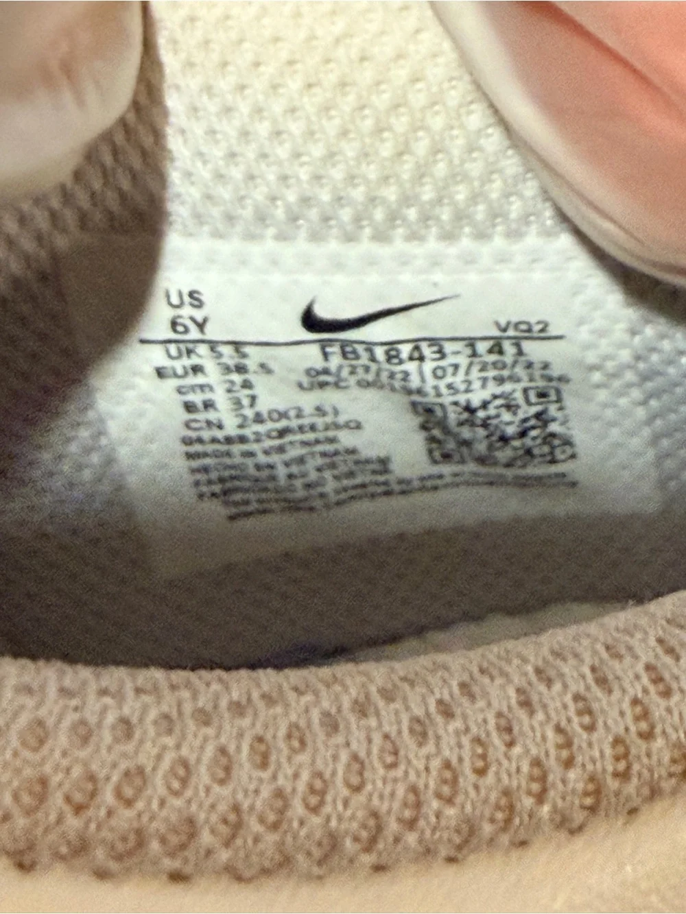 Sz 6Y Nike Dunk Low GS White Blue Light Blue Leather Low Top FB1843-141
